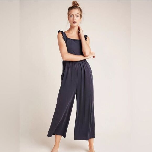 Saturday Sunday Anthropologie Jumpsuit Ribbed Purple Womens Sz Large - Picture 1 of 16